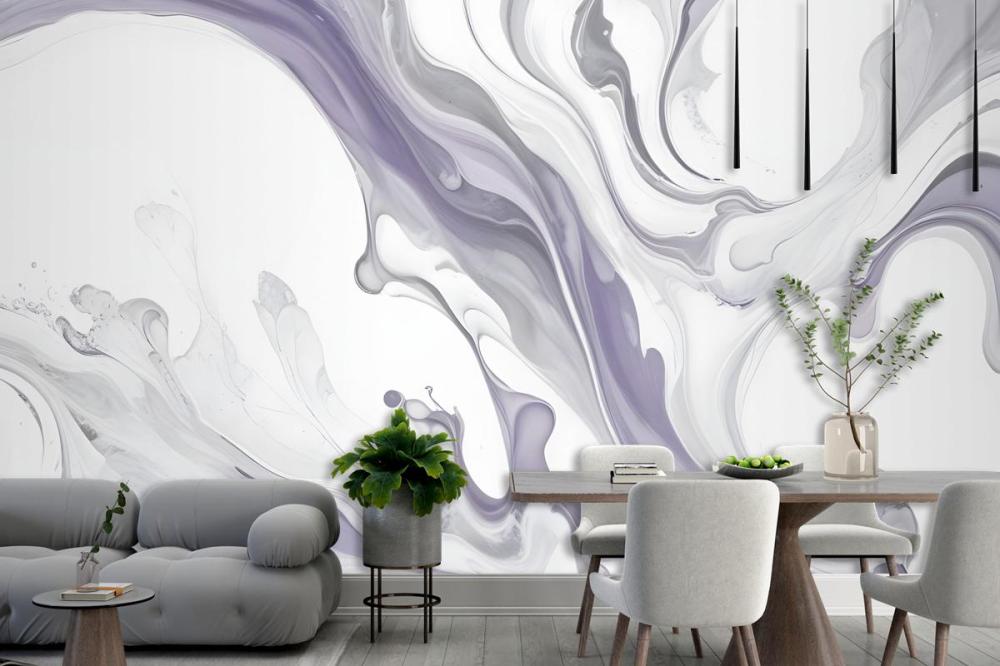 Swirling Abstract Patterns In Shades Of Gray White Organic Shapes And Textures Wallpaper Mural