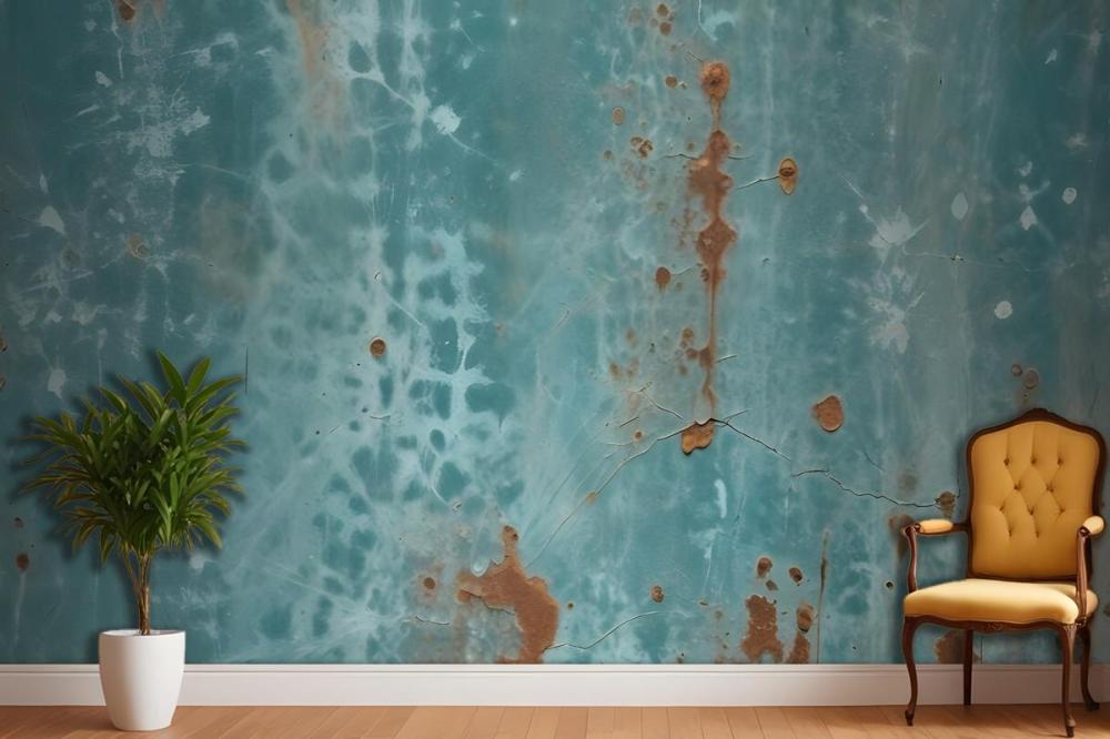Teal Verdigris Wallpaper Mural