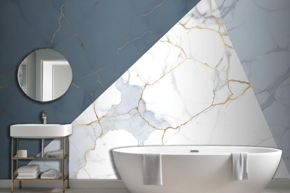 Blue Marble Effect Geometric Wallpaper Mural.jpg