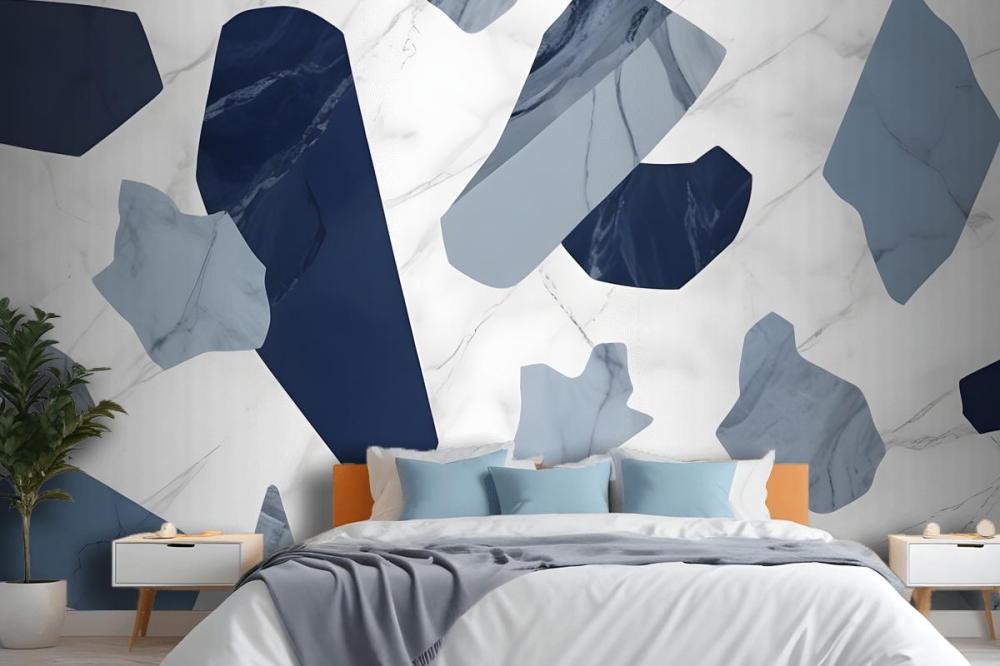 Blue Marble Terrazzo Wallpaper Mural