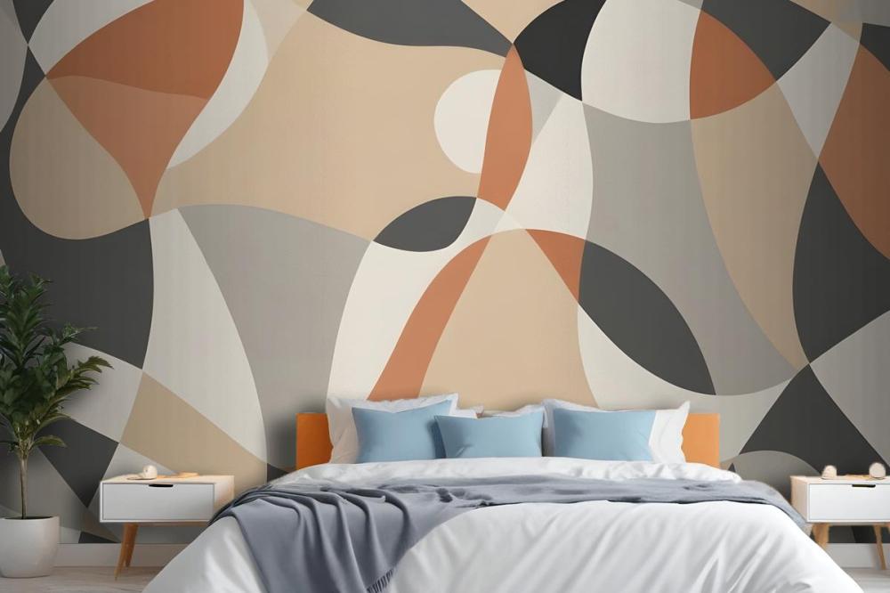 Boho Geometric Abstract Art Wallpaper Mural