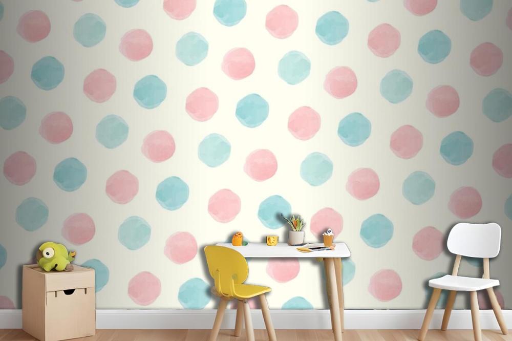 Colorful Geometric Seamless Pattern Girl Wallpaper Mural