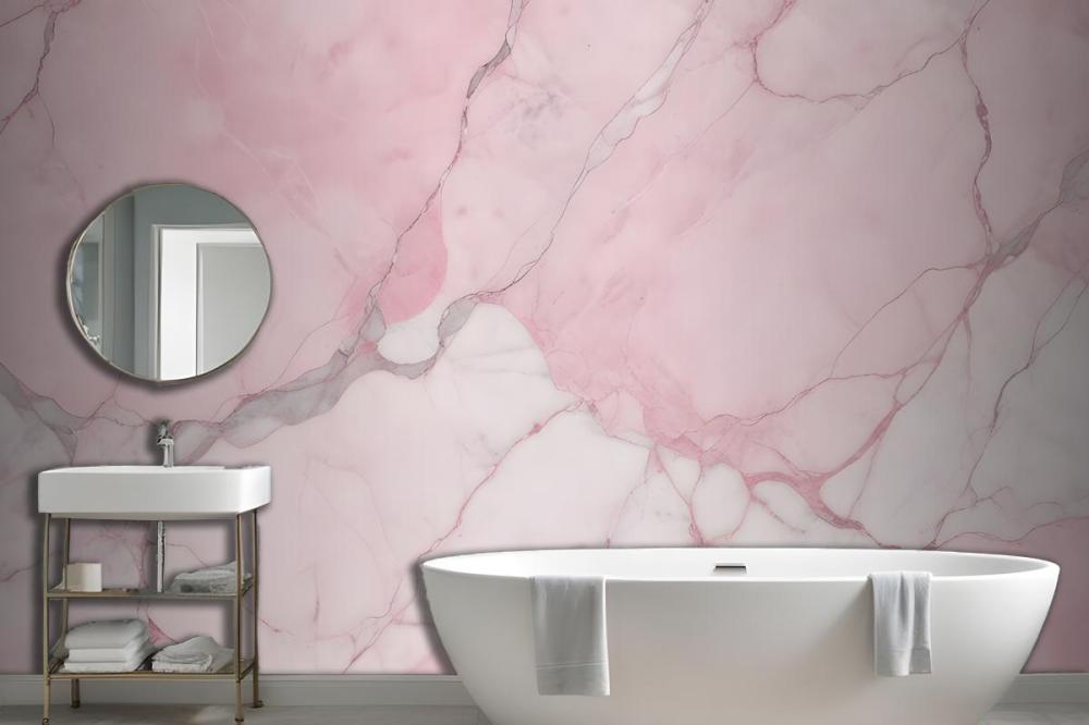 Cracked Pink Marble Wallpaper Mural