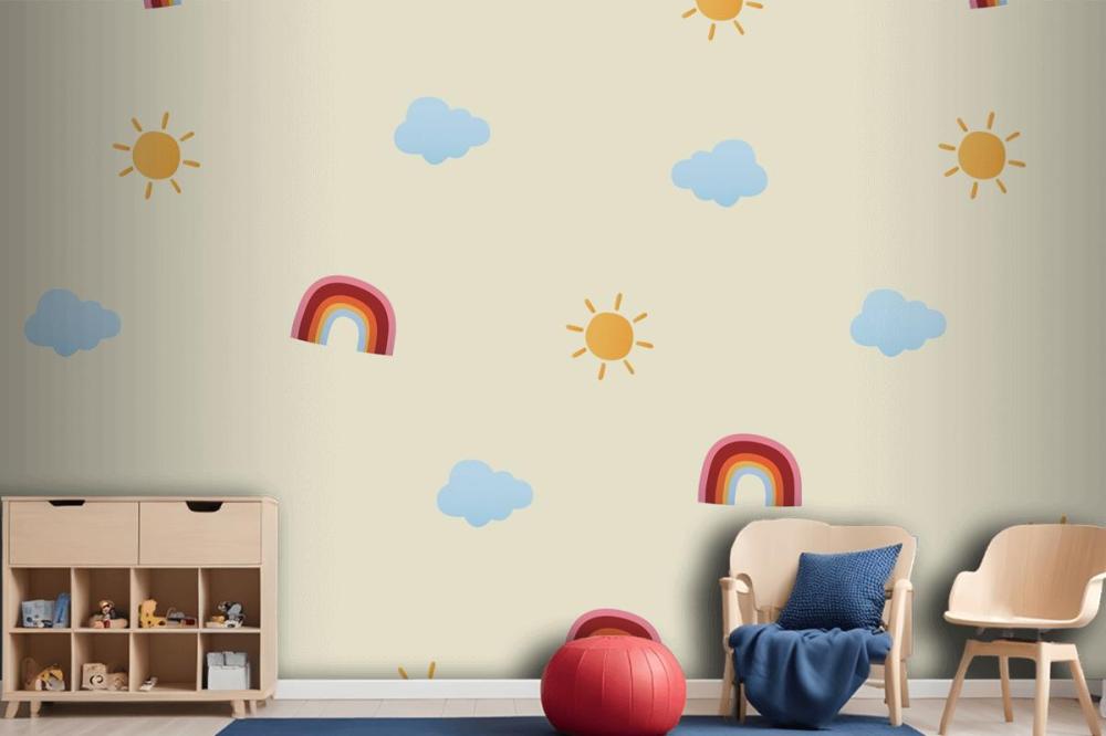 Cute Weather Pattern Background Wallpaper Mural
