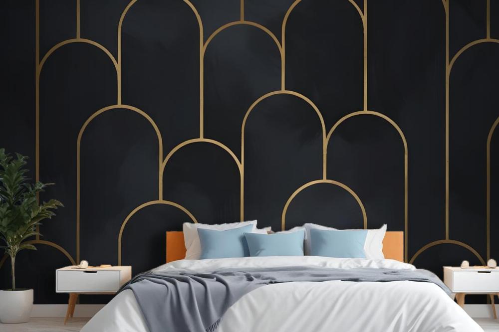 Dark Arches Art Deco Wallpaper Mural