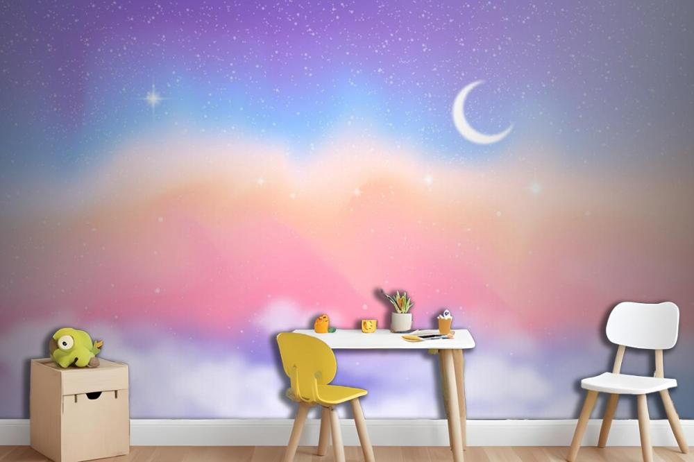 Gradient Pastel Sky Background Kids Girl Wallpaper Mural