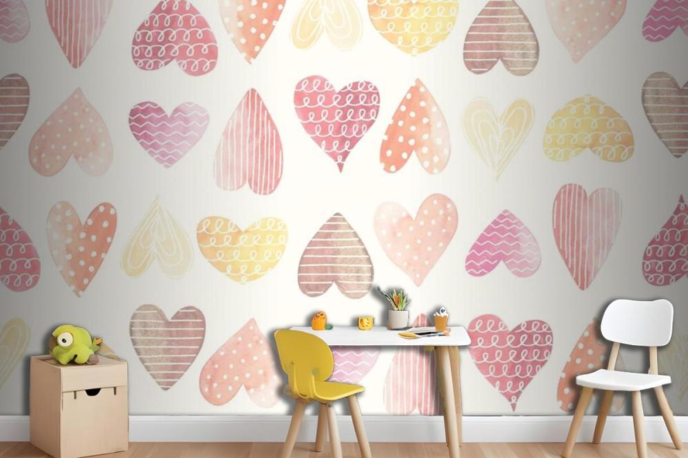 Heart Color Girl Wallpaper Mural