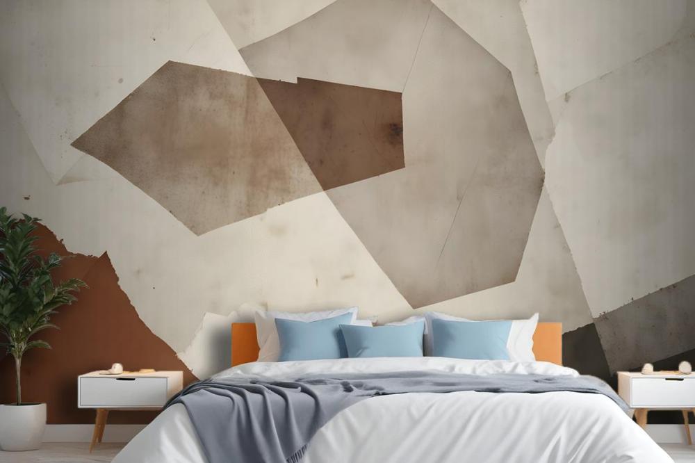 Large Neutral Terrazzo Inspired Wallpaper Mural
