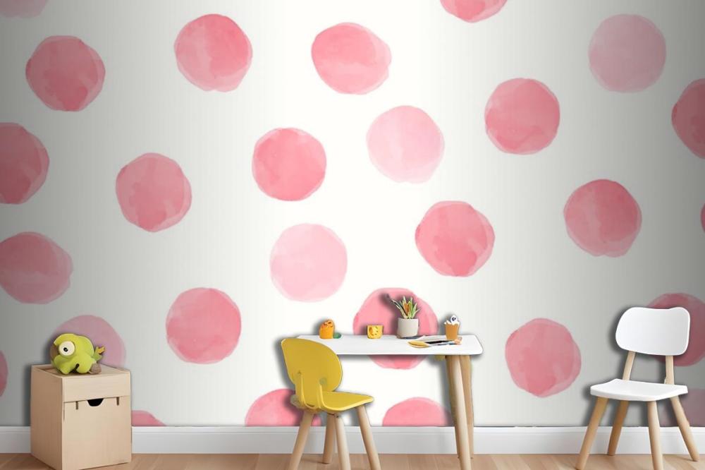 Pink Round Seamless Pattern Wallpaper Design Wallpaper Mural