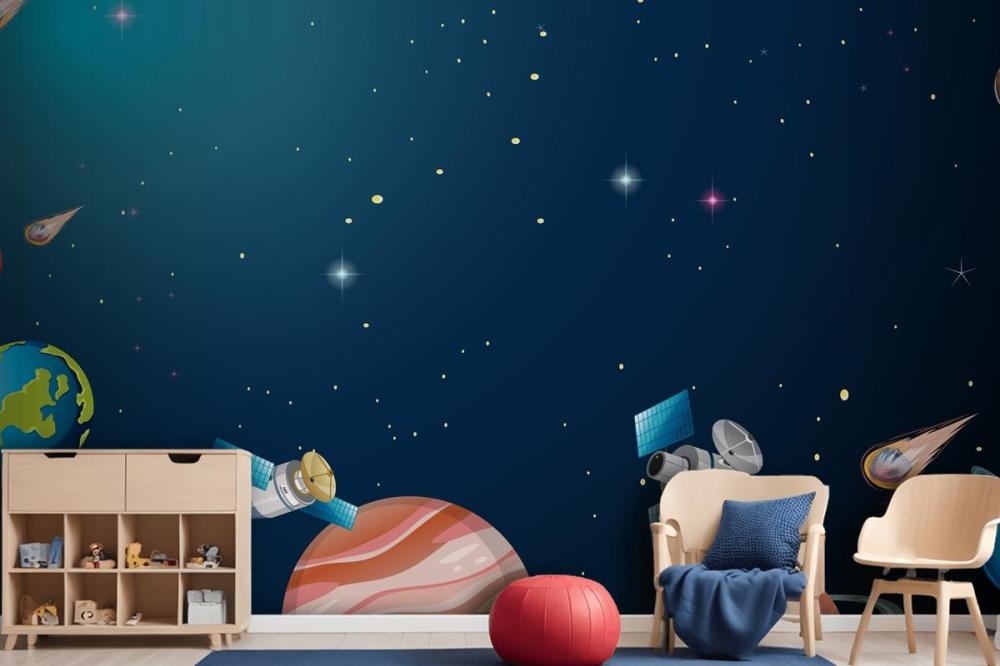 Solar System Universe Scene Wallpaper Mural