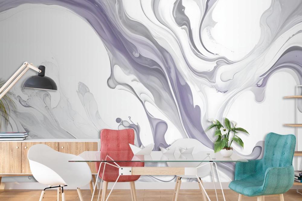 Swirling Abstract Patterns In Shades Of Gray White Organic Shapes And Textures Wallpaper Mural