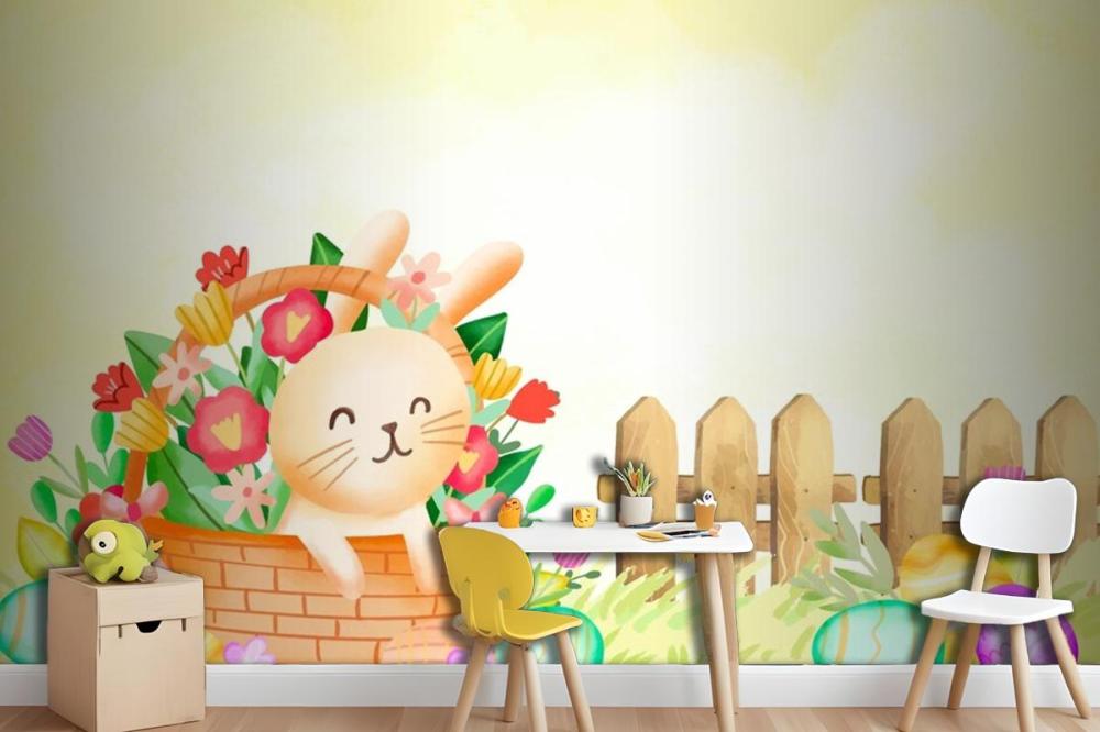 Watercolor Background For Easter Celebration Wallpaper Mural