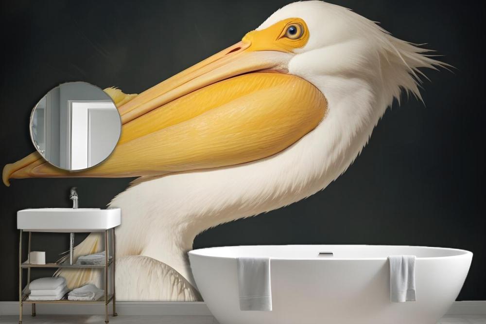 White Pelican Wallpaper Mural