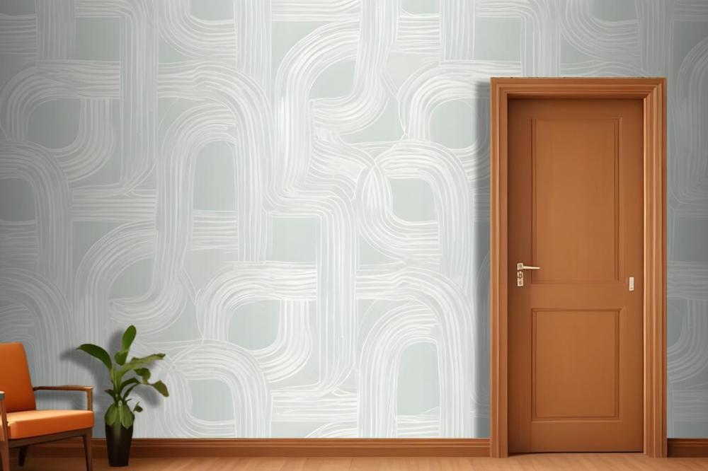 A Seamless Geometric Pattern With Interlocking Curved Shapes In Shades Of White And Light Green Wallpaper Mural