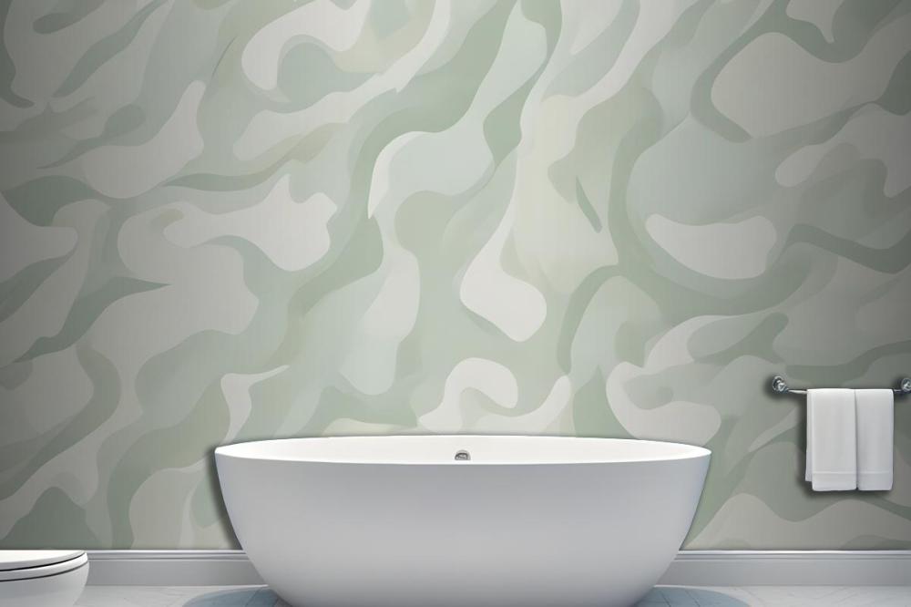 Abstract Modern Botanical Shapes Green Wallpaper Mural