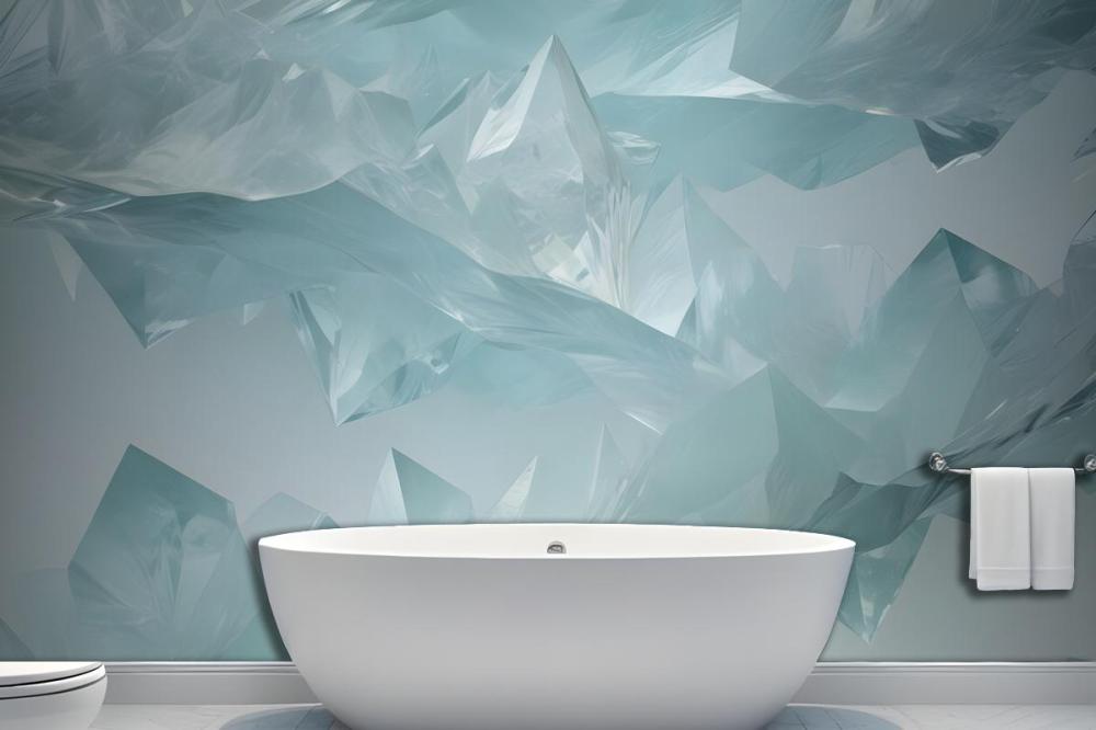 Blue Green Abstract Ocean Painting Wallpaper Mural