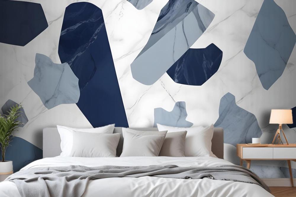 Blue Marble Terrazzo Wallpaper Mural