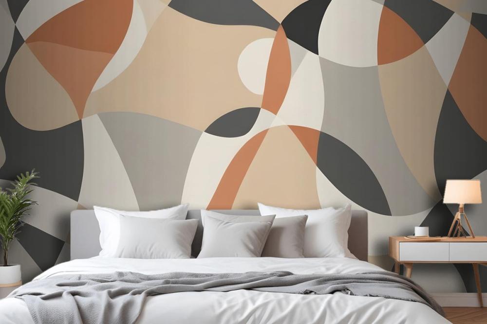 Boho Geometric Abstract Art Wallpaper Mural