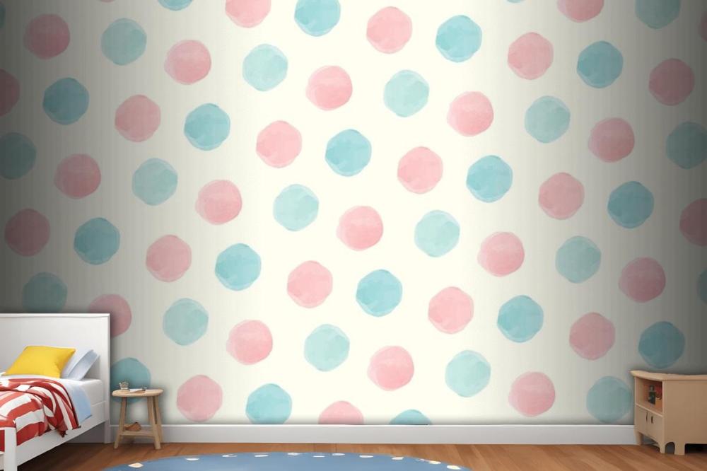 Colorful Geometric Seamless Pattern Girl Wallpaper Mural