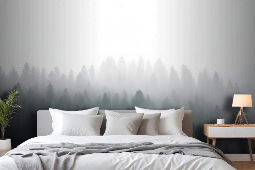 Deep Green Ombre Forest Wallpaper Mural