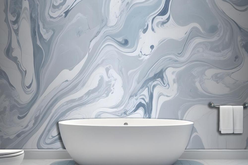Drift Blue Marbled Wallpaper Mural