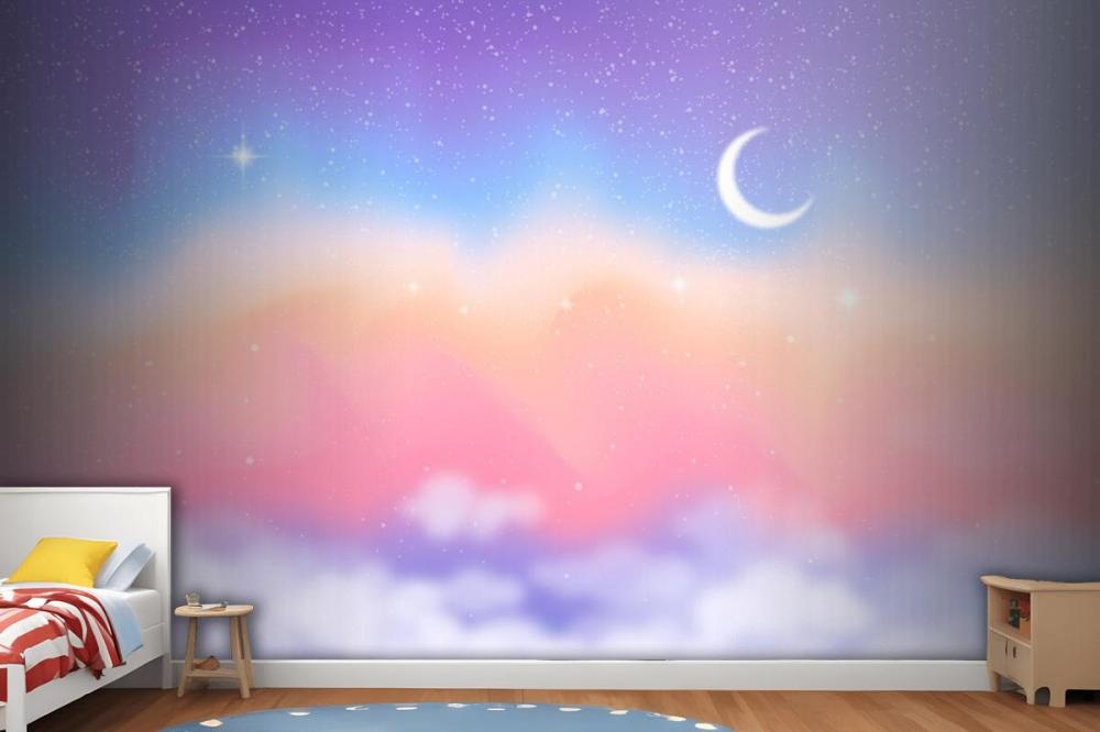 Gradient Pastel Sky Background Kids Girl Wallpaper Mural