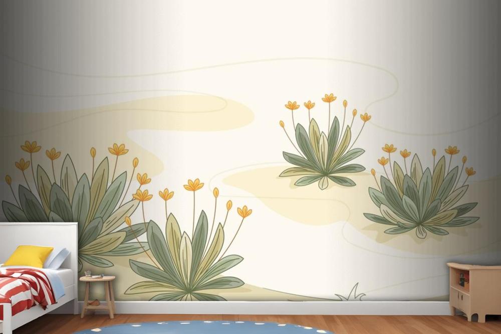 Hand Drawn Frailejon Plant Background Wallpaper Mural