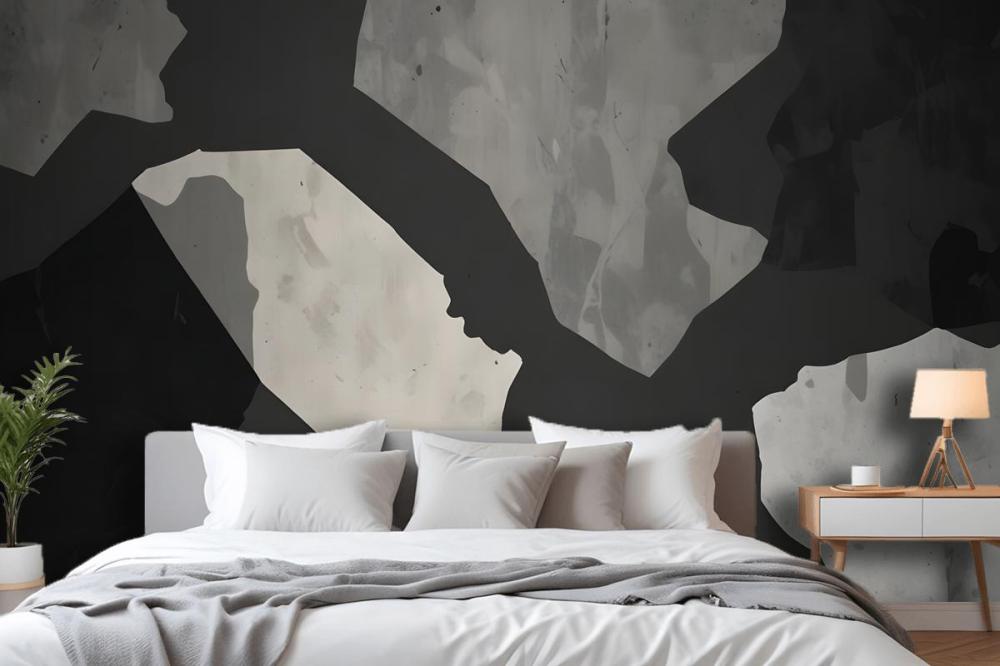 Large Dark Terrazzo Inspired Wallpaper Mural