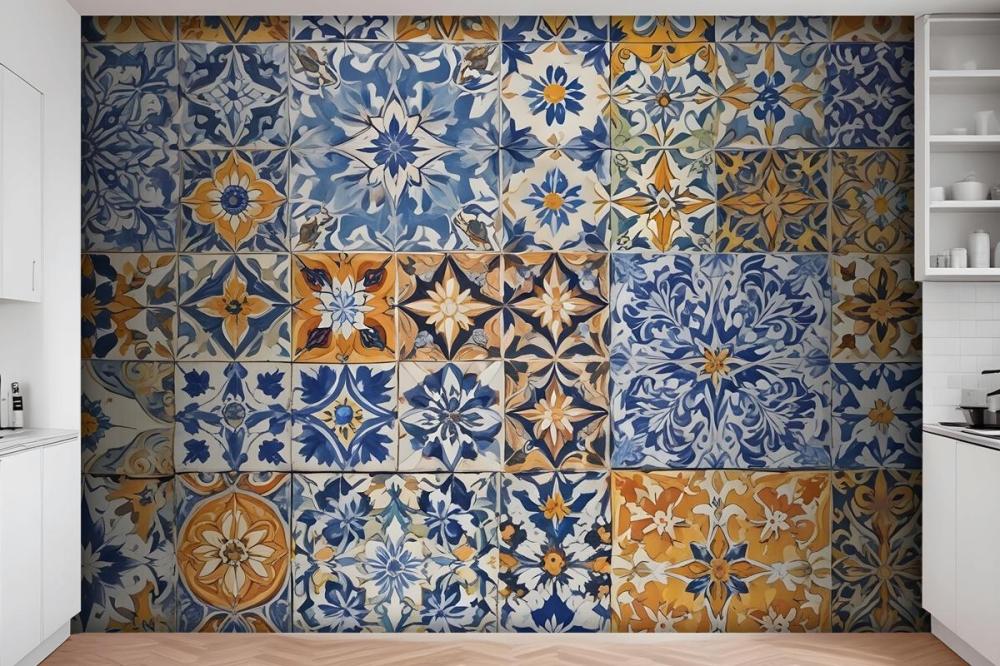 Patterned Tile Wallpaper Mural