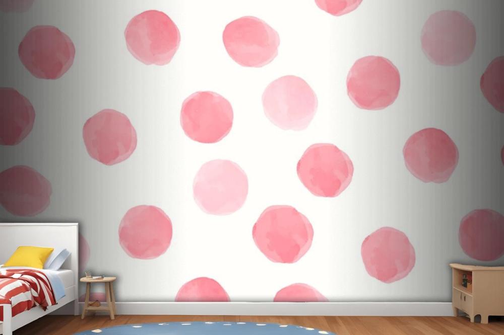 Pink Round Seamless Pattern Wallpaper Design Wallpaper Mural