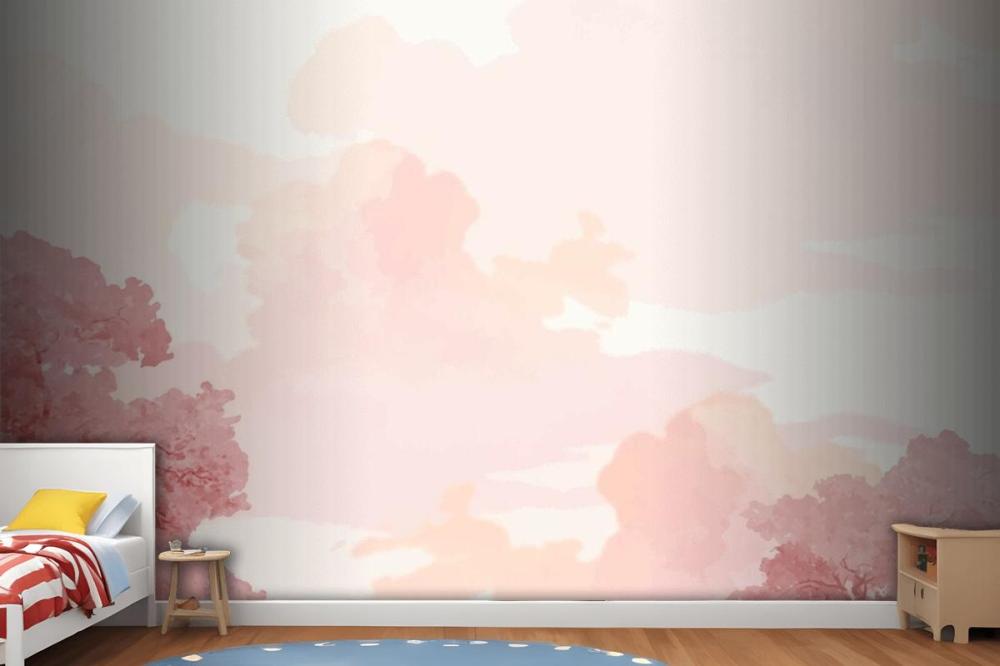 Pink Trees And Sky Banner Wallpaper Mural