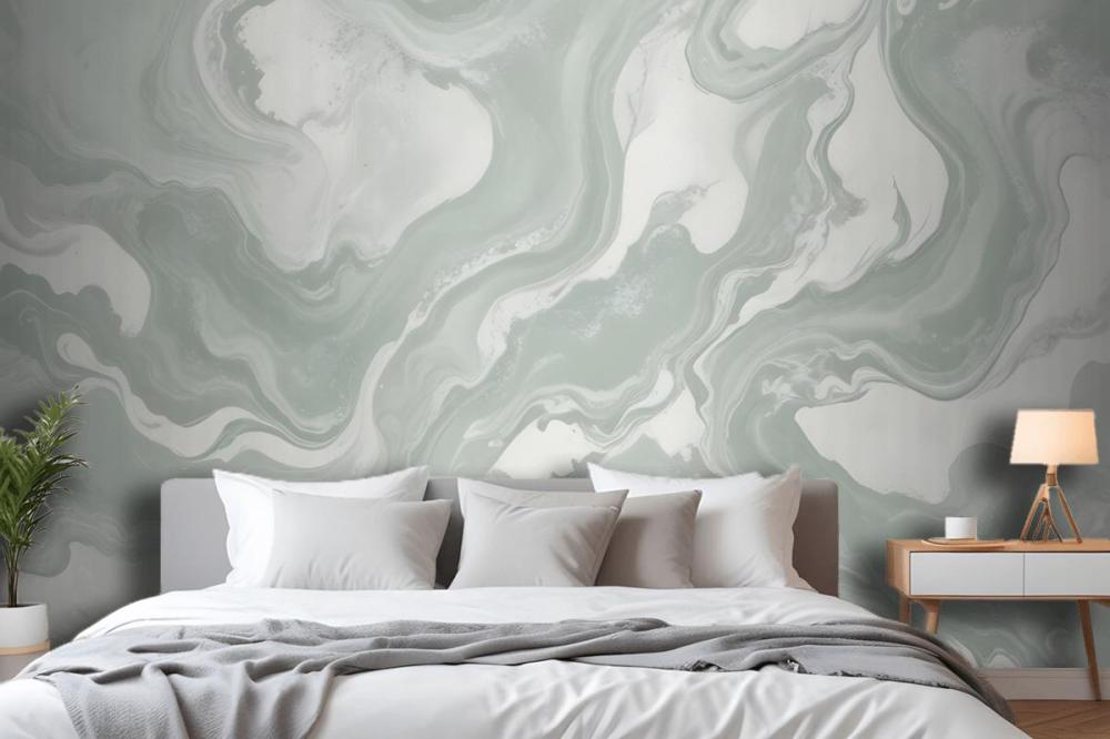 Swish Sage Marbled Wallpaper Mural