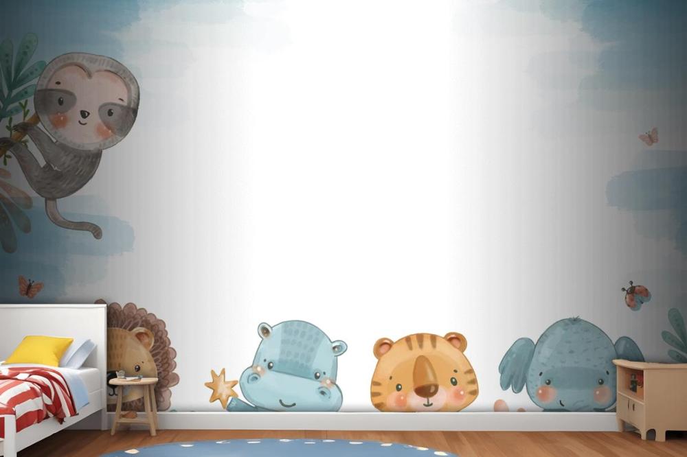 Watercolor Wildlife Background Wallpaper Mural