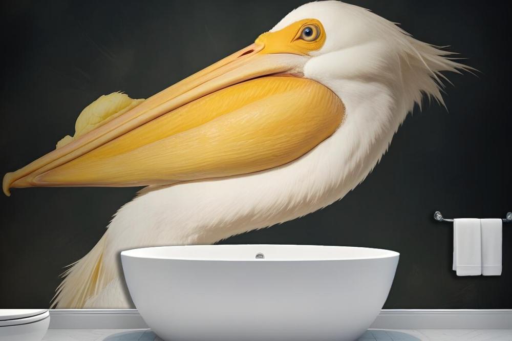 White Pelican Wallpaper Mural