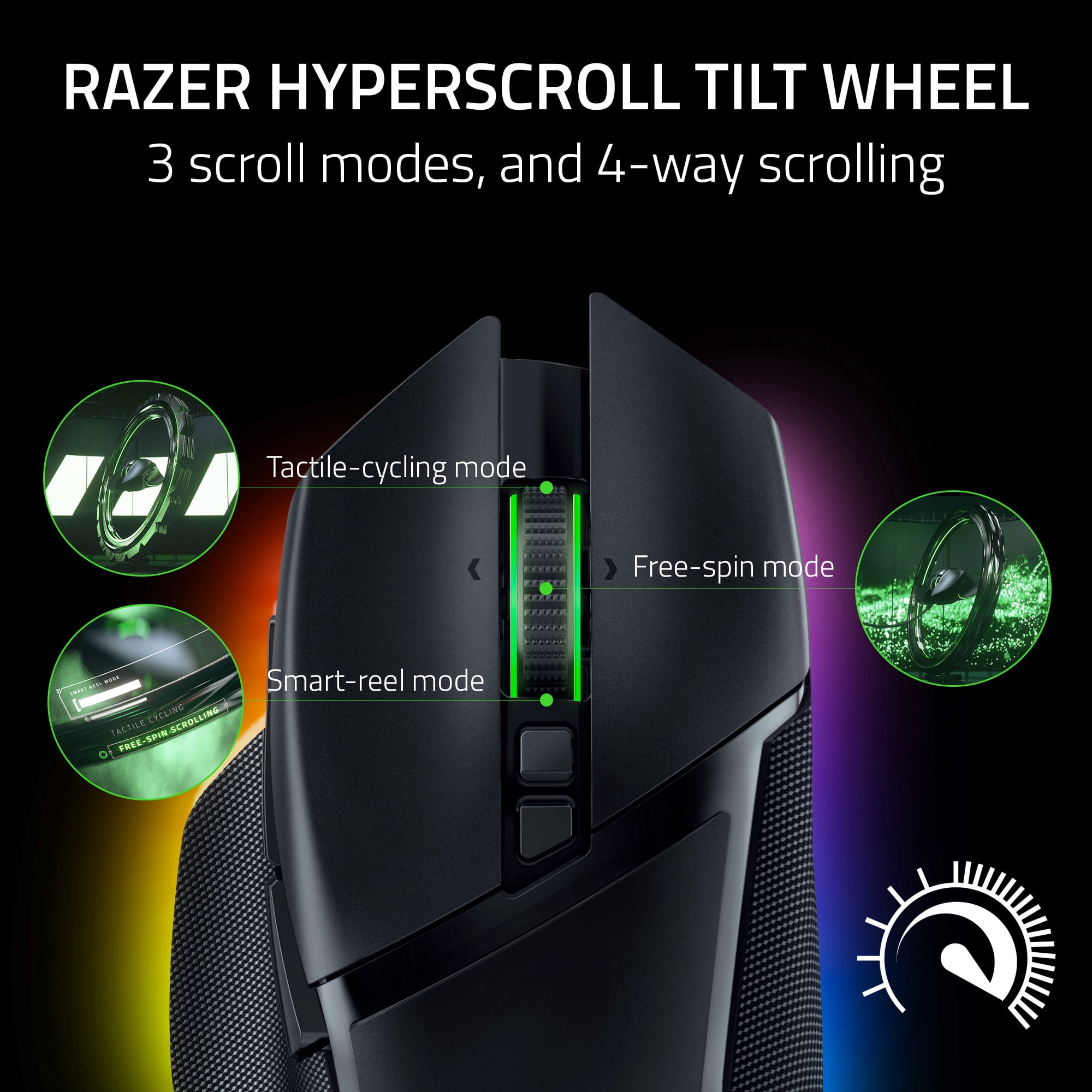 Razer Basilisk V3 Pro Wireless Gaming Mouse with 13 Zone Chroma RGB, HyperScroll Tilt Wheel, Black