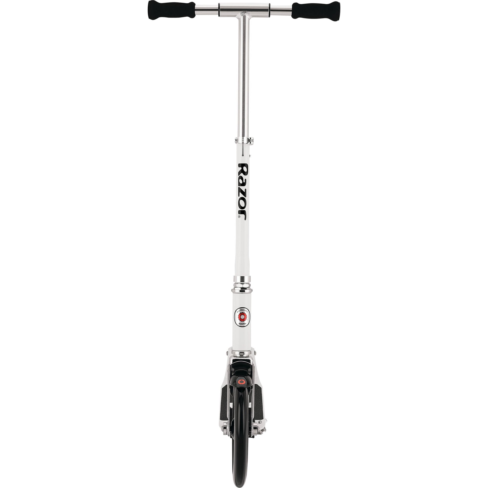 Razor A6 Foldable Kick Scooter - White, Large 10" Wheels, Anodized Aluminum, for Adult up to 220 lbs