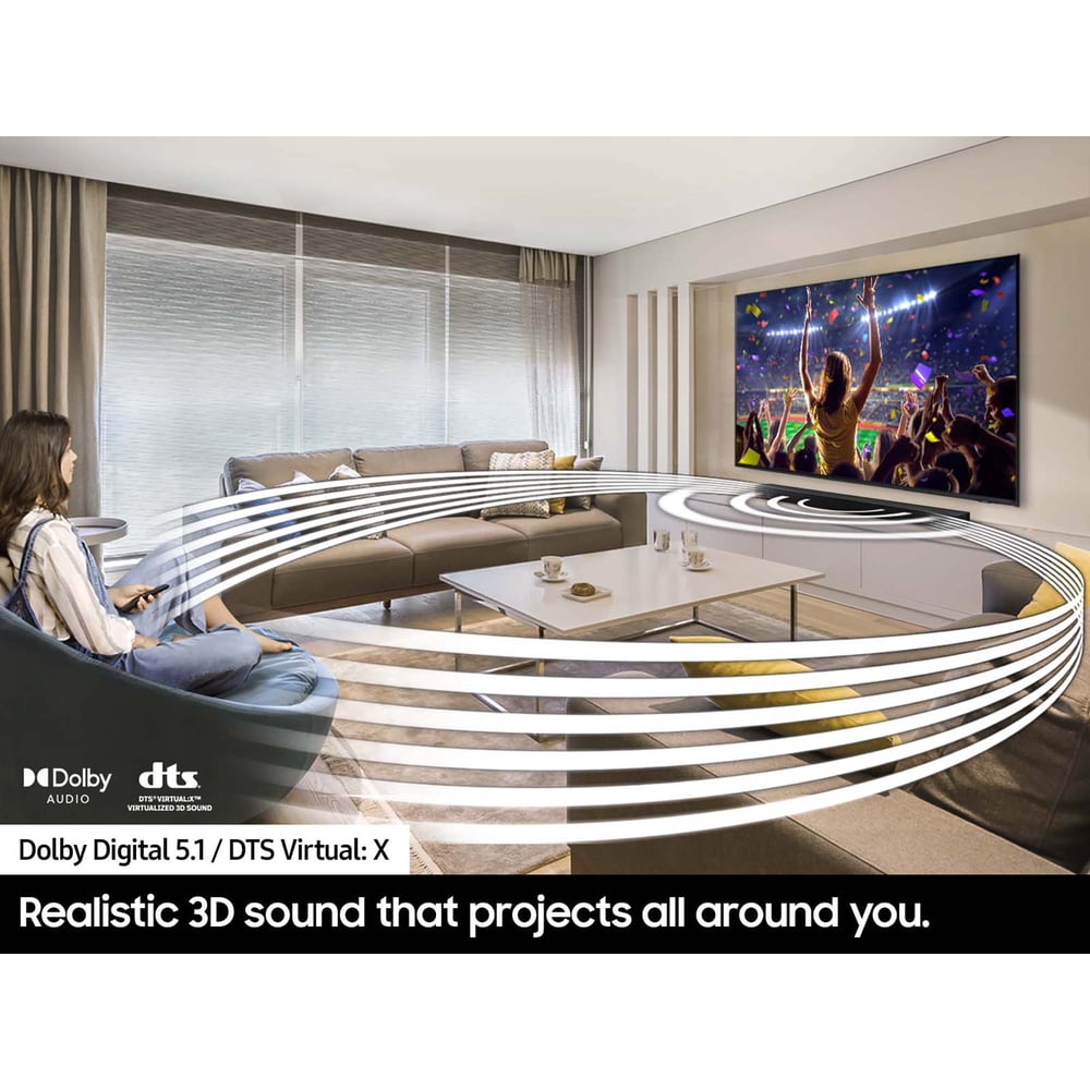 Samsung HW-S50B 3.0ch All-in-One Soundbar with Dolby 5.1 and DTS Virtual:X, Wi-Fi and Bluetooth, Black