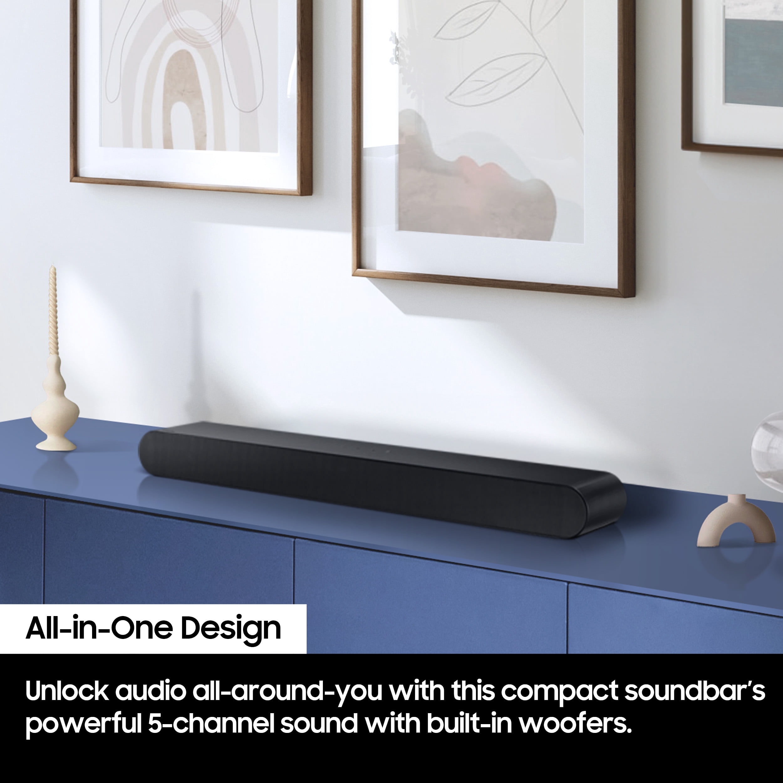Samsung HW-S60D S-Series 5.0ch All-in-One Wireless Dolby Atmos Soundbar with Q-Symphony, Black