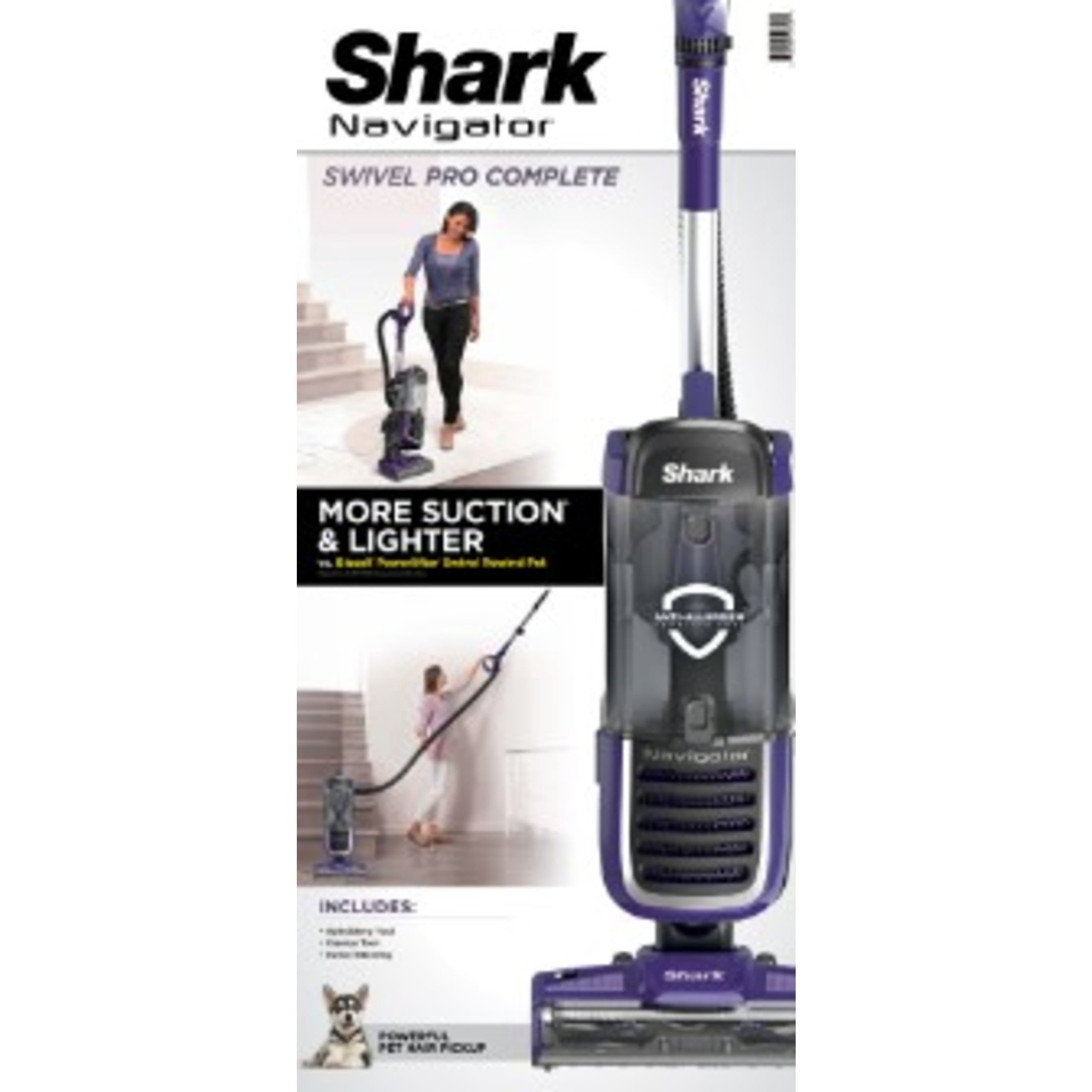 Shark Navigator Swivel Pro Upright Vacuum NV150, Pet Friendly, Bristle Brushroll, Eggplant