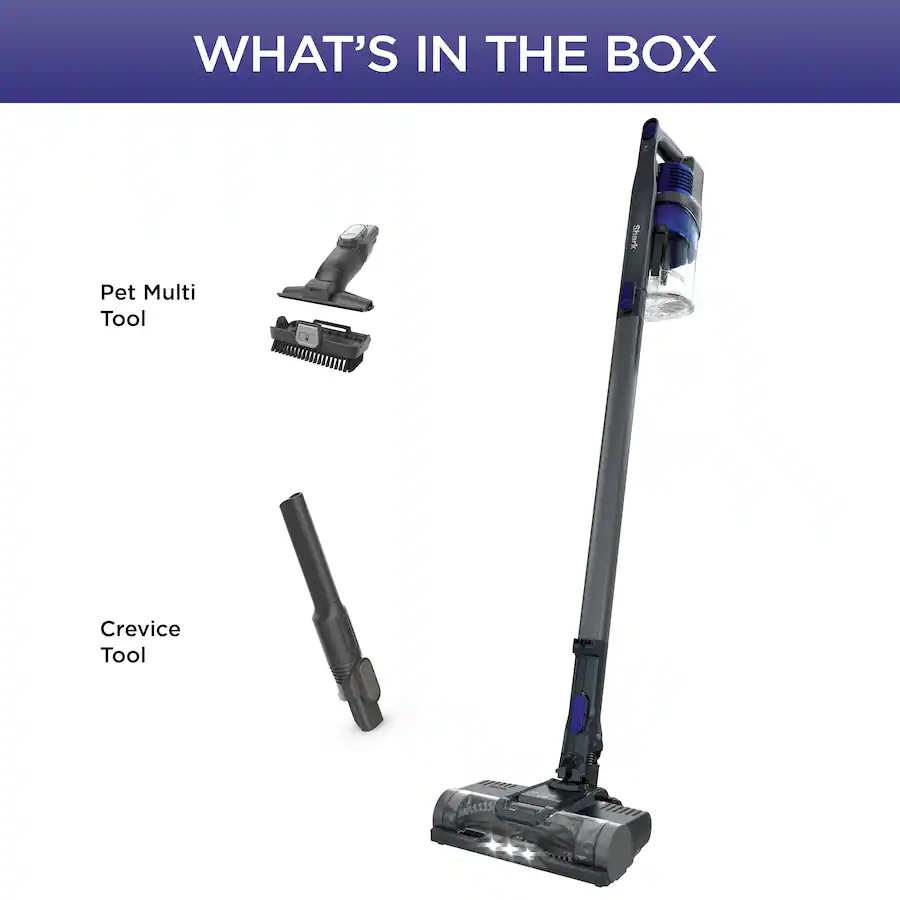 Shark Pet Cordless Stick Vacuum with XL Dust Cup, LED Headlights, Up to 40 min Runtime Blue Iris
