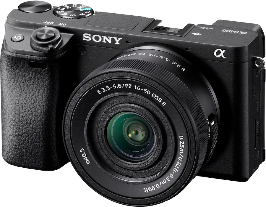 Sony - Alpha 6400 APS-C Mirrorless Camera 4K Video Camera with E PZ 16-50mm Lens - Black
