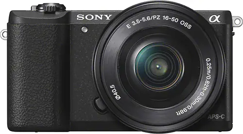 Sony - Alpha a5100 Mirrorless Camera with 16-50mm Retractable Lens - Black