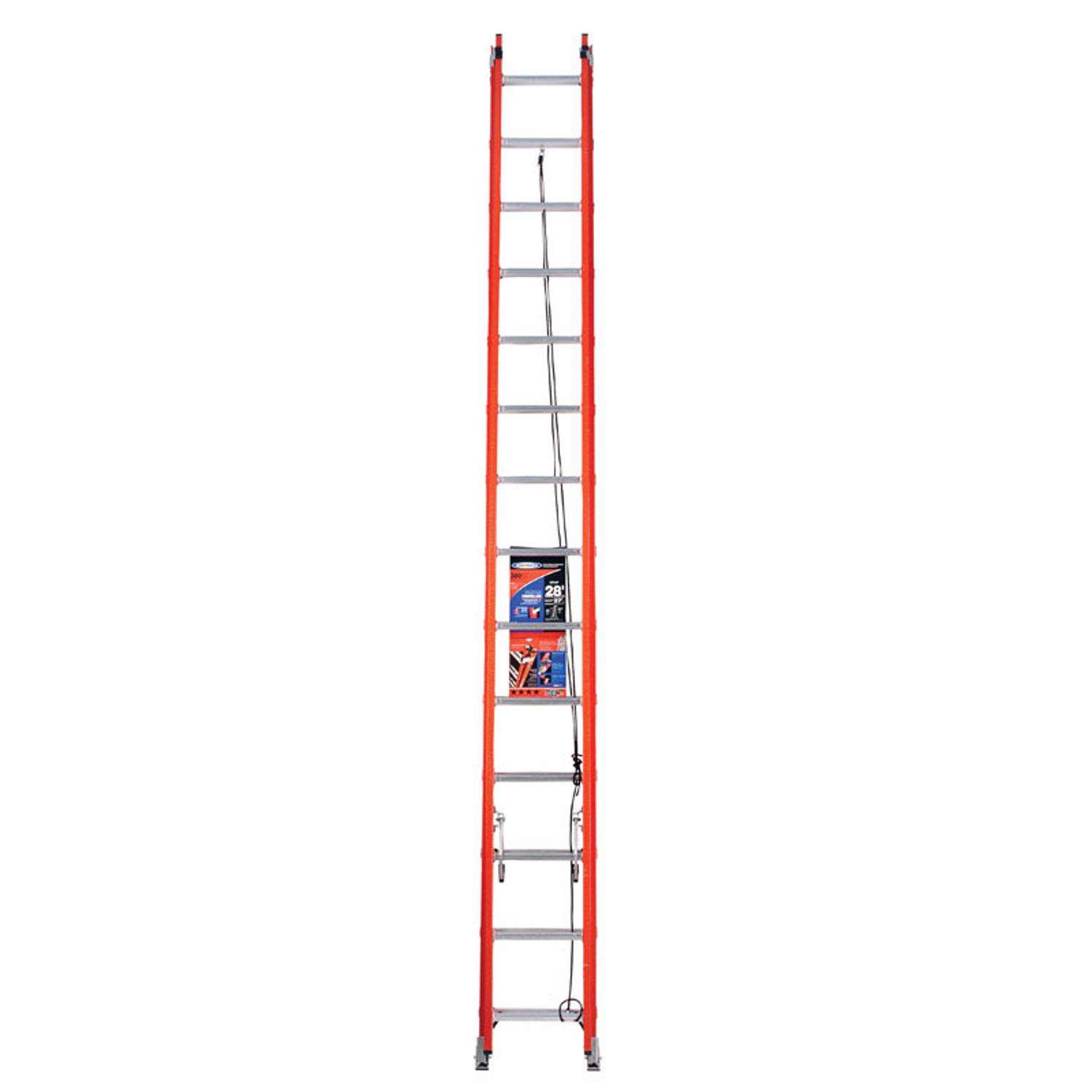 Werner 28 ft. H Fiberglass Extension Ladder Type IA 300 lb. cap.