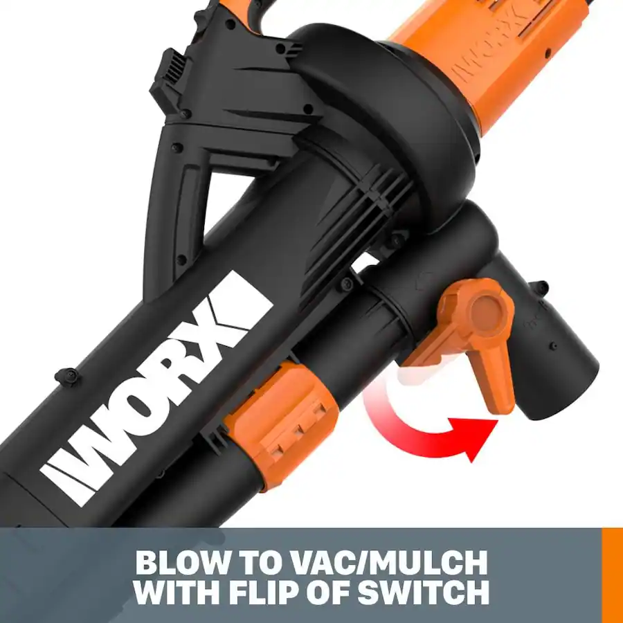 WORX WG509 12 Amp TRIVAC 350CFM Corded Blower and Vaccum or Mulcher Black